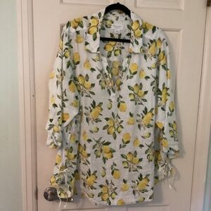 Lemons  everywhere blouse 3X